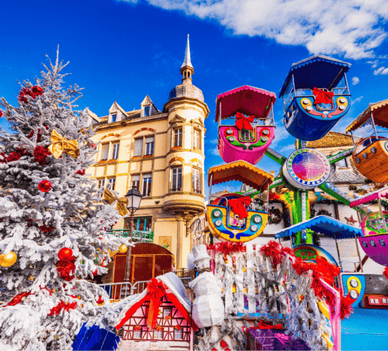 detall d'una ciutat europea en època nadalenca