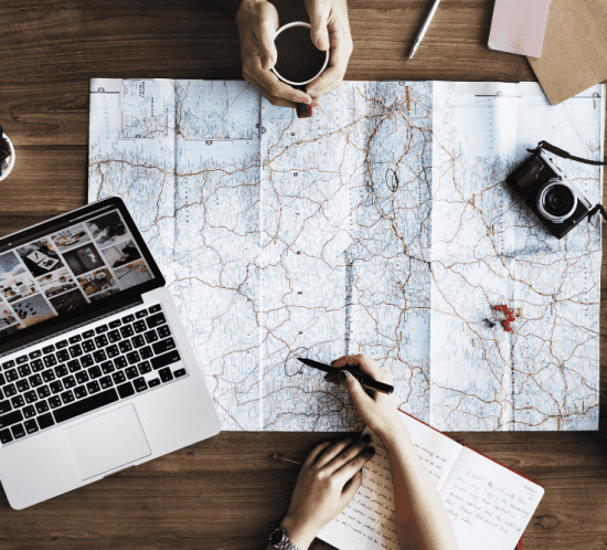 detall de com s'està planificant una viatge