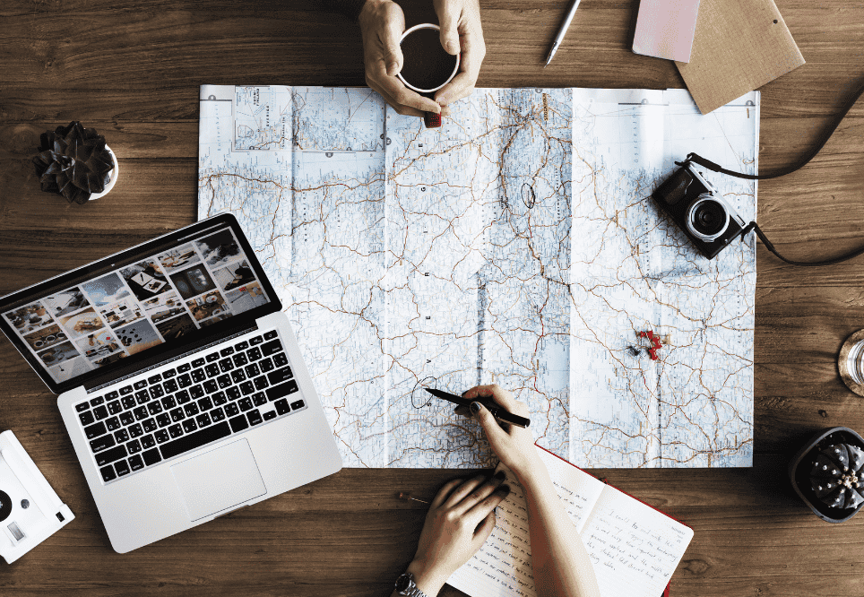 detall de com s'està planificant una viatge