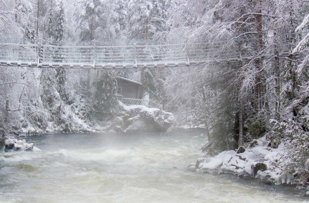 Detall d'una cabana a Ruka al bell mig de la Lapònia
