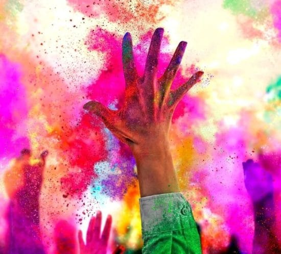 detall de la festa Holi a la Índia